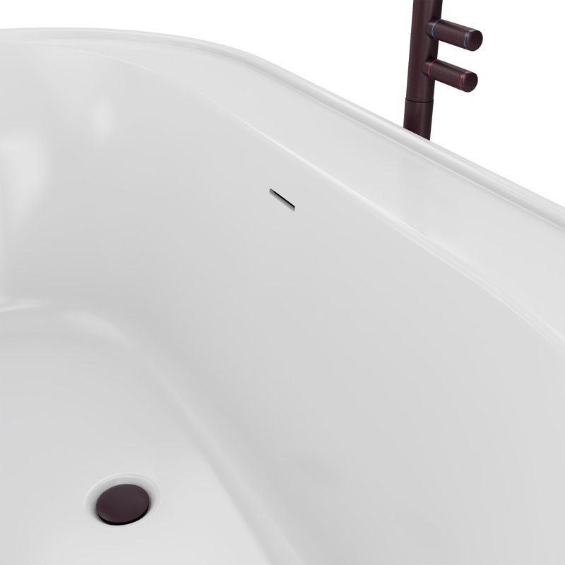 Essence 60-1/4 in. L x 34-1/4 in. W x 23-5/8 in. H Freestanding Acrylic Bathtub, Oil Rubbed Bronze