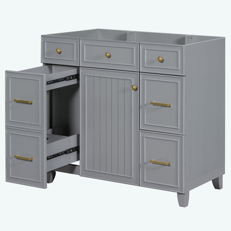 Meuble-lavabo 36 po sans lavabo, Doré, Gris