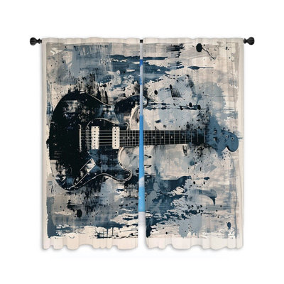 Paire de rideaux obscurcissant en polyester Jamirya