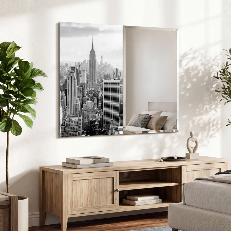 Miroir mural moderne et contemporain biseauté