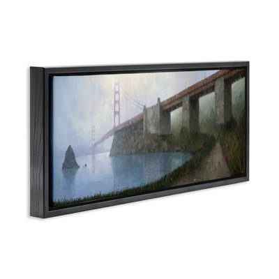 «Bridge over Misty Waters», art mural encadré flottant par Stephen Mitchell