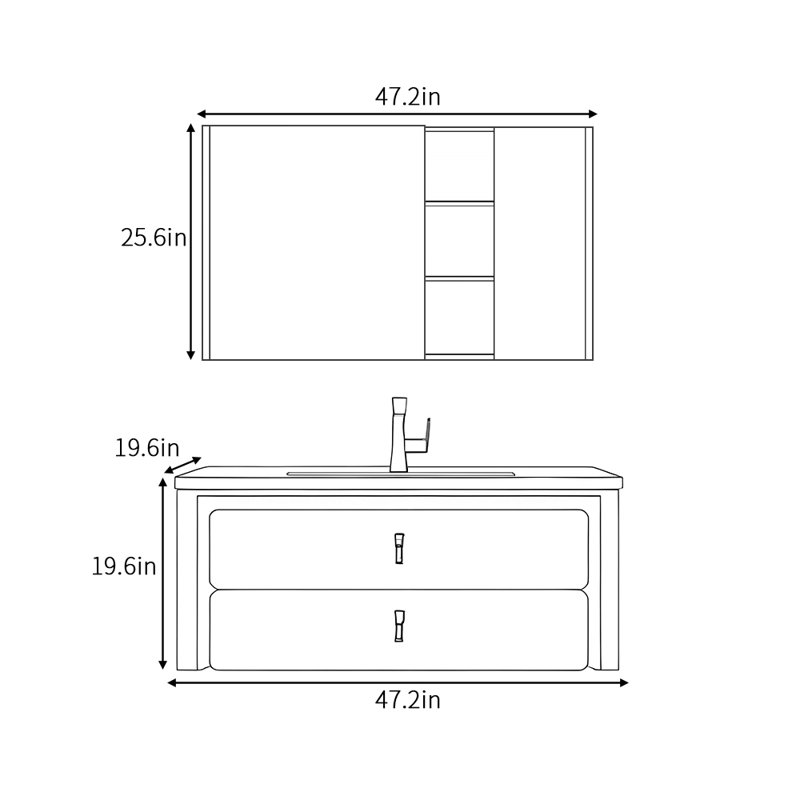 Simple high-end style bathroom cabinet