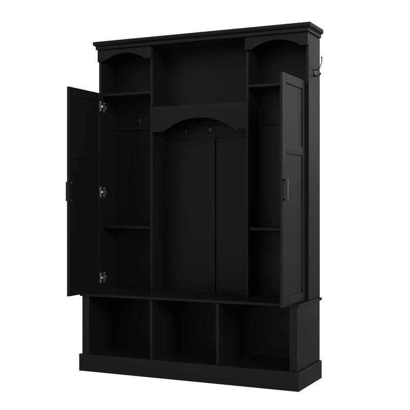 Hall Tree 53.5'' Wide For Hallway, Black