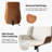 Oswina Leaf Mid-Century Modern Leather Bentwood High Back Swivel Executive Chair with Tilting-2068400128