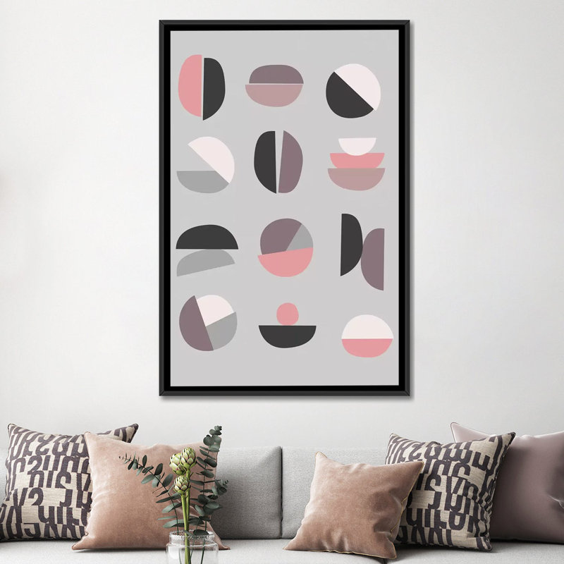 « pastel geometry iv », reproduction d’impression sur toile tendue, H 26 po x l 18 po x P 1,5 po, Toile encadrée noire