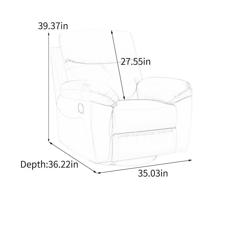 Fauteuil inclinable ergonomique léger et luxueux, Brun