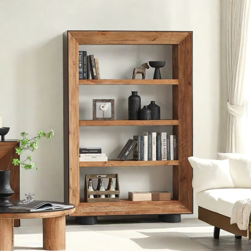 Simple Retro Solid Pine Wood Bookcase