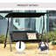 Patio Swing Chair With Canopy, Seats 2 Adults Loveseat Bench With Adjustable Tilt Canopy