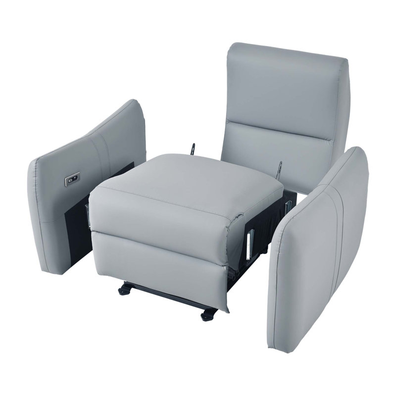 Fauteuil inclinable électrique compact près du mur, fauteuil inclinable électrique pour petits espaces, port USB, similicuir, salon et chambre à coucher