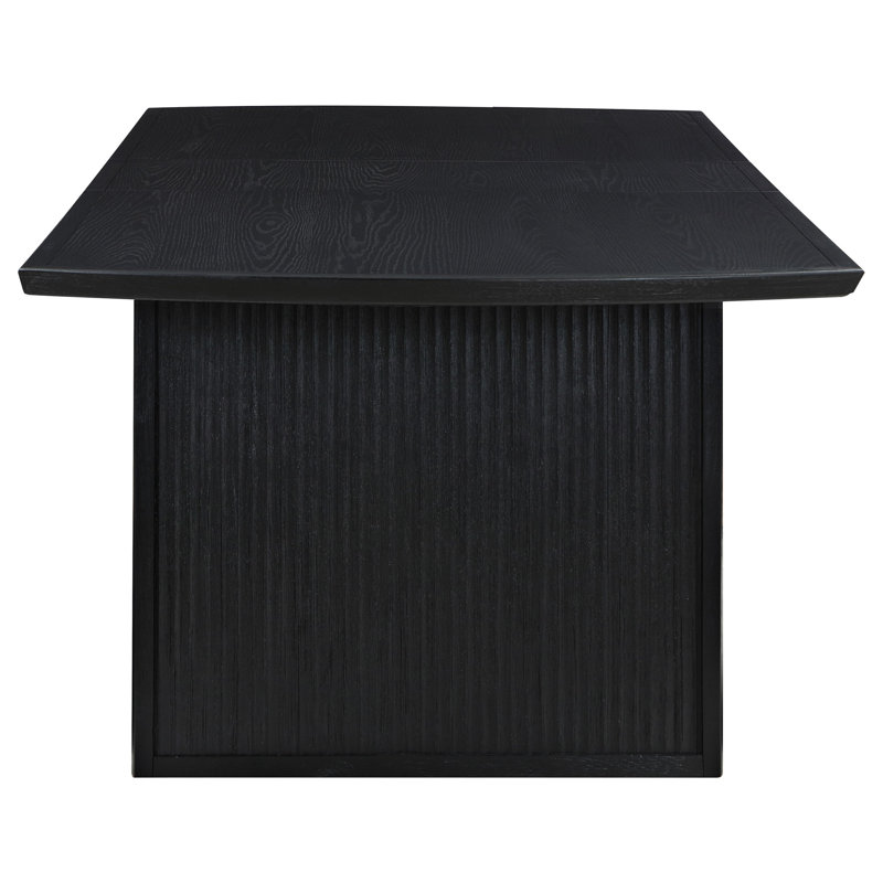 Jack 64-82 Inch Dining Table, Rectangular, Removable Extension Leaf, Black