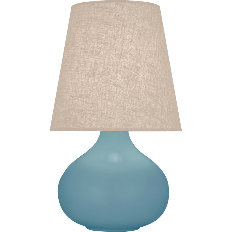 June Accent Lamp, Buff, Matte Steel Blue, 23.5" H x 11.88" W x 11.88" D
