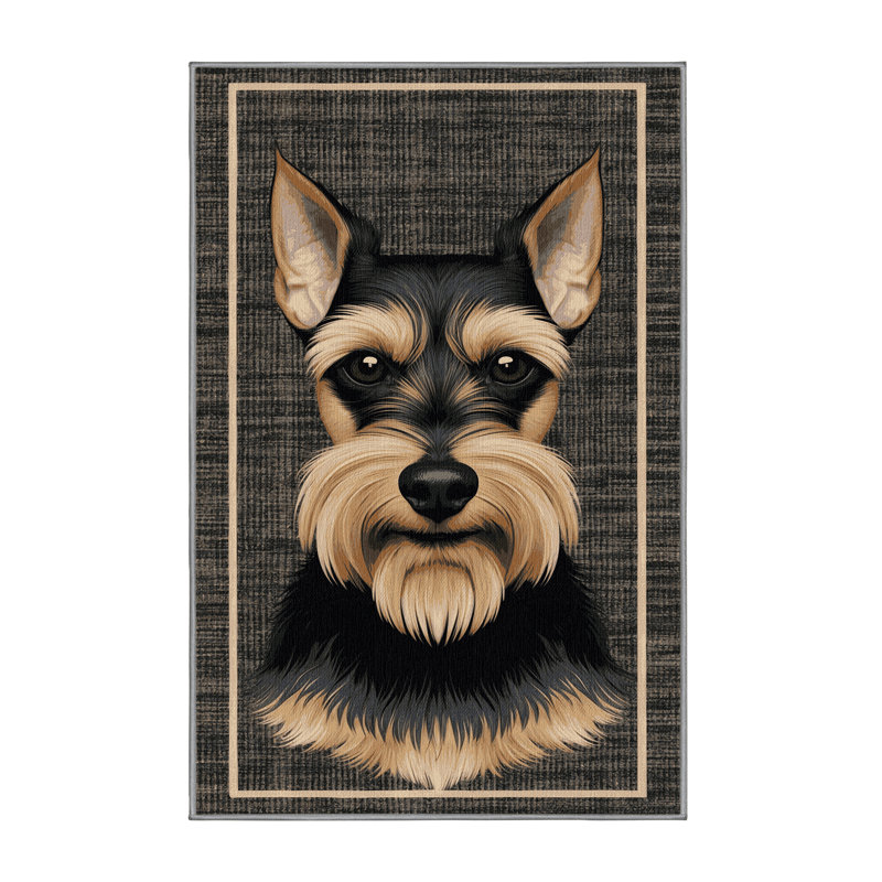 Washable Affenpinscher Dogs Area Rug, Rectangle 2' x 3'