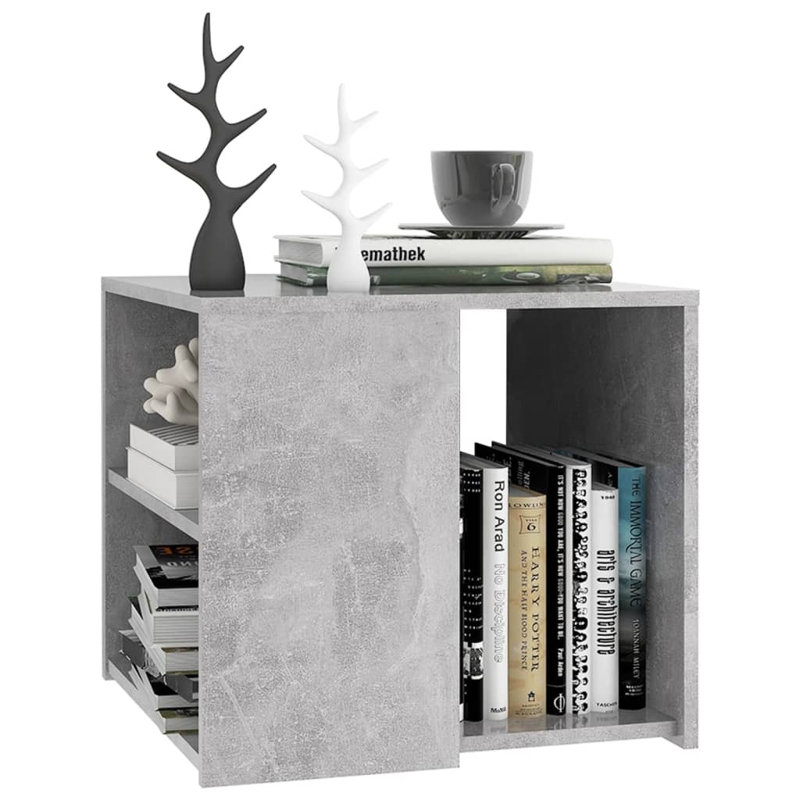 Gobnait Floor Shelf End Table, Concrete Grey, Concrete Grey