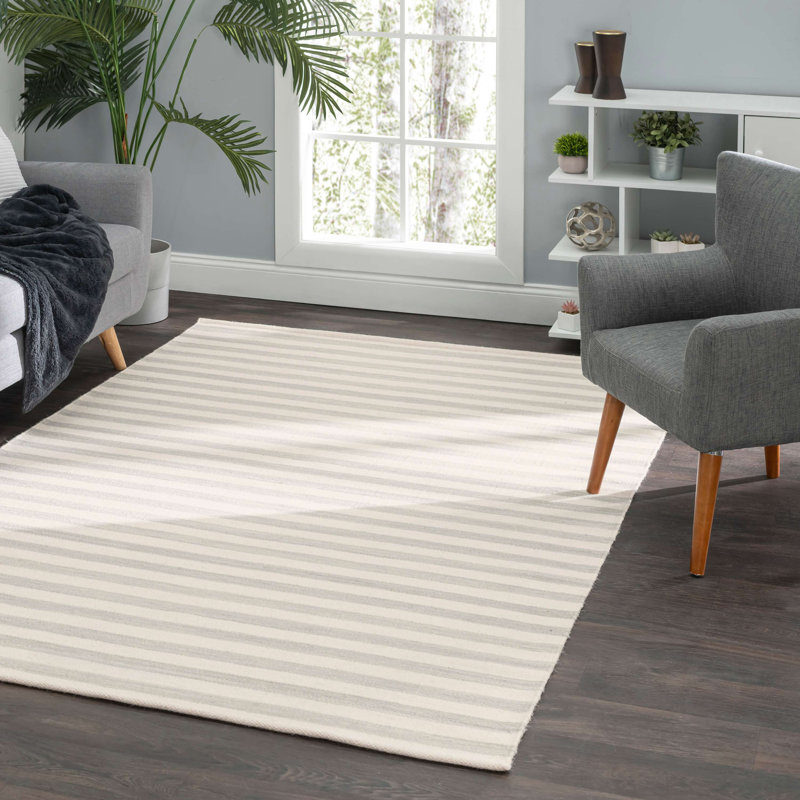 Tapis gris / ivoire Renelso, Rectangle 6 pi x 9 pi