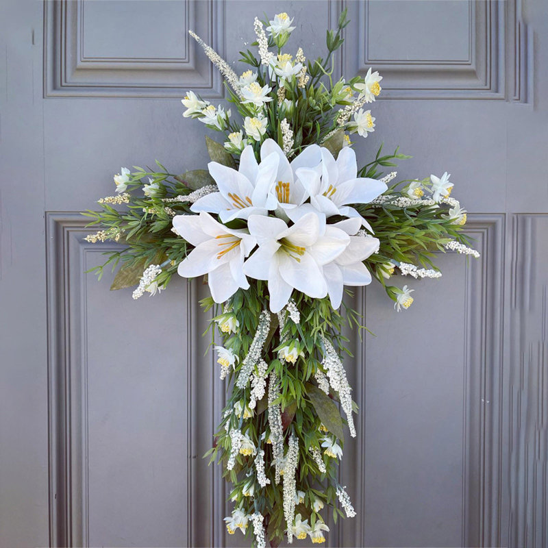 Couronne de Pâques avec cadre en bois