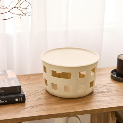 Ensemble de 12 paniers ronds avec couvercle Aura 5L / 5,2 pte Ezystorage Aura Collection
