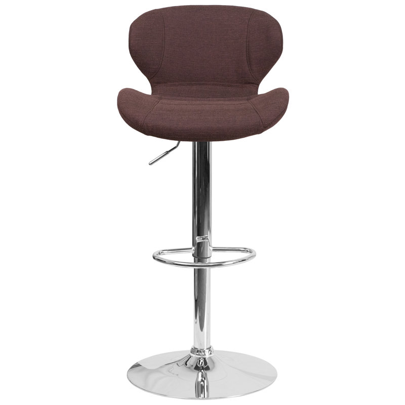 Arkport Swivel Upholstered Adjustable Height Counter Stool, Brown