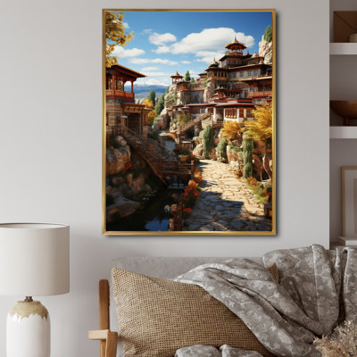 Art asiatique, monastère tibétain IV sur toile