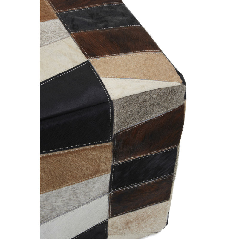 Tallent 40cm Wide Genuine Leather Square Pouf Ottoman