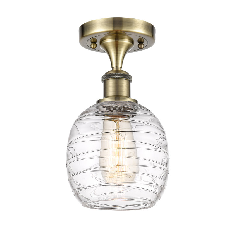 Plafonnier semi-encastré 6 lumières Carlucci, Laiton antique, DEL