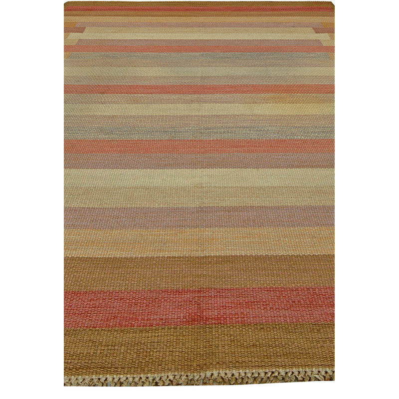 Vintage One-of-a-Kind Rectangle 5'5" X 8' 1940s Wool Area Rug in