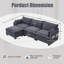 Canapé modulaire en velours côtelé avec repose-pieds Cloud Comfort-594244219