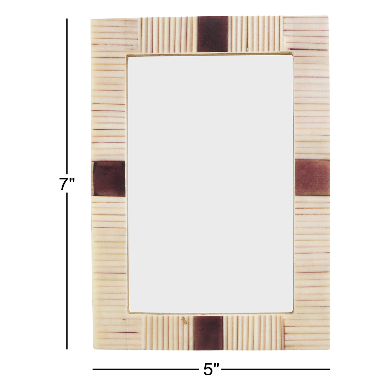 Artisan Ribbed Bone Photo Frame, 5" x 7"