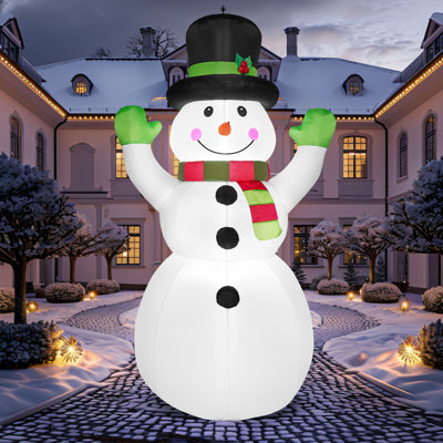 Bonhomme de neige gonflable de Noël de 6 pi de haut avec lumières DEL intégrées, bonhomme de neige gonflable de Noël avec chapeau magique