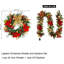 Couronne de Noël rouge et dorée pré-illuminée de 61 cm (24 pouces), avec guirlande de 2,74 m (9 pieds).
