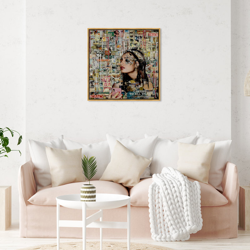 " People And Portraits Katy Hirschfeld - Vacation Portraits " Painting Print, 30" H x 30" W x 1.5" D, Gold Framed Canvas