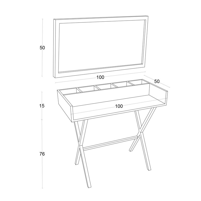 Kinneret Dressing Table with Mirror