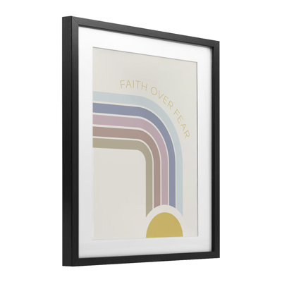 Faith Over Fear Rainbow, reproduction encadrée sous verre