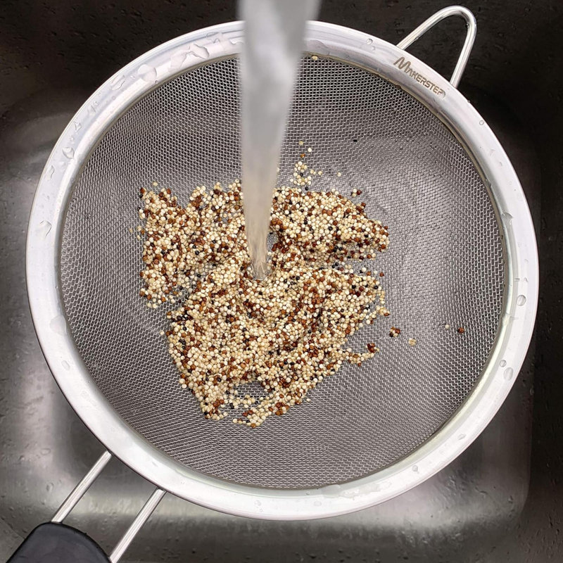 Ensemble de 3 crépines à mailles fines en acier inoxydable avec tamis à poignée isolante pour outils de cuisine