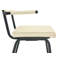 Ensemble de 4 chaises de salle à manger rembourrées en cuir de qualité supérieure, accoudoirs suspendus à la table, pieds en métal avec finition en aérosol (blanc cassé, ensemble de 4)-1907628833
