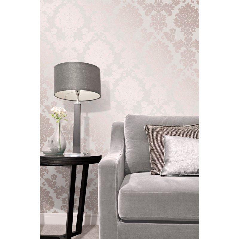 10m x 53cm Semi-Gloss Wallpaper Roll, Rose Gold