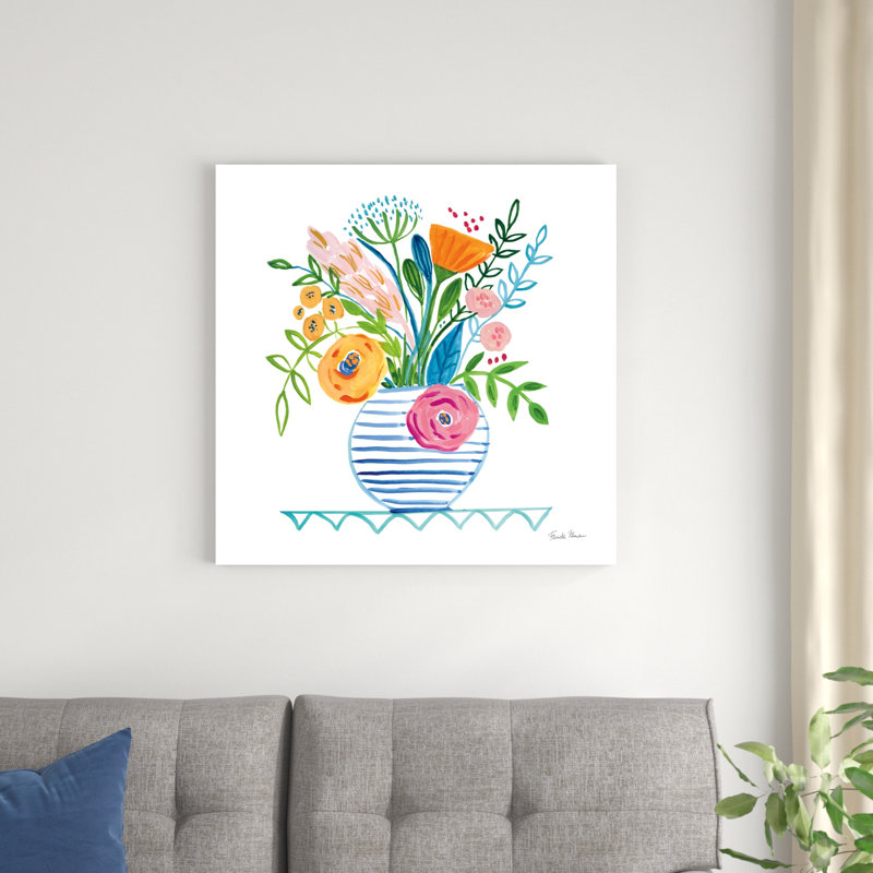 «Bountorable Blooms I» par Farida Zaman - peinture sur toile tendue, H 30 po x l 30 po