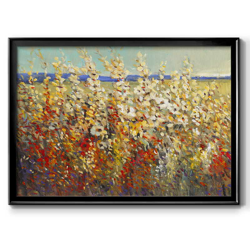 «Field of Spring Flowers II», toile tendue avec châssis encadré - 2651601, H 14 po x l 20 po x P 1,5 po, Noir