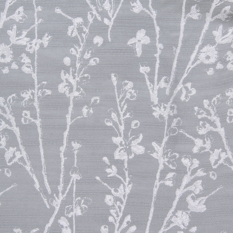 Floral Semi-Sheer Grommet Curtain Panels, Silver, 52" W x 96" L