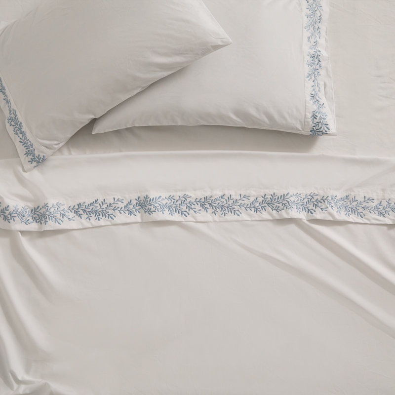 Canberra Floral Sheet Set, Queen Sheet Set with 2 Pillowcases, Blue