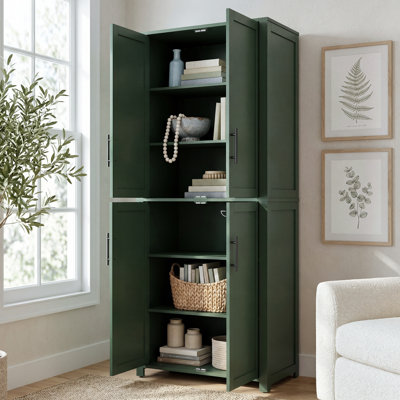 Glory 67" Solid Wood 4-Door Storage Cabinet