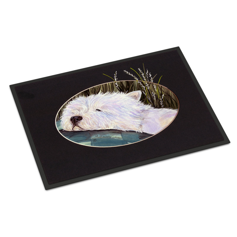 Paillasson d’intérieur antidérapant sykeston Westie, Rectangle 2 pi x 3 pi