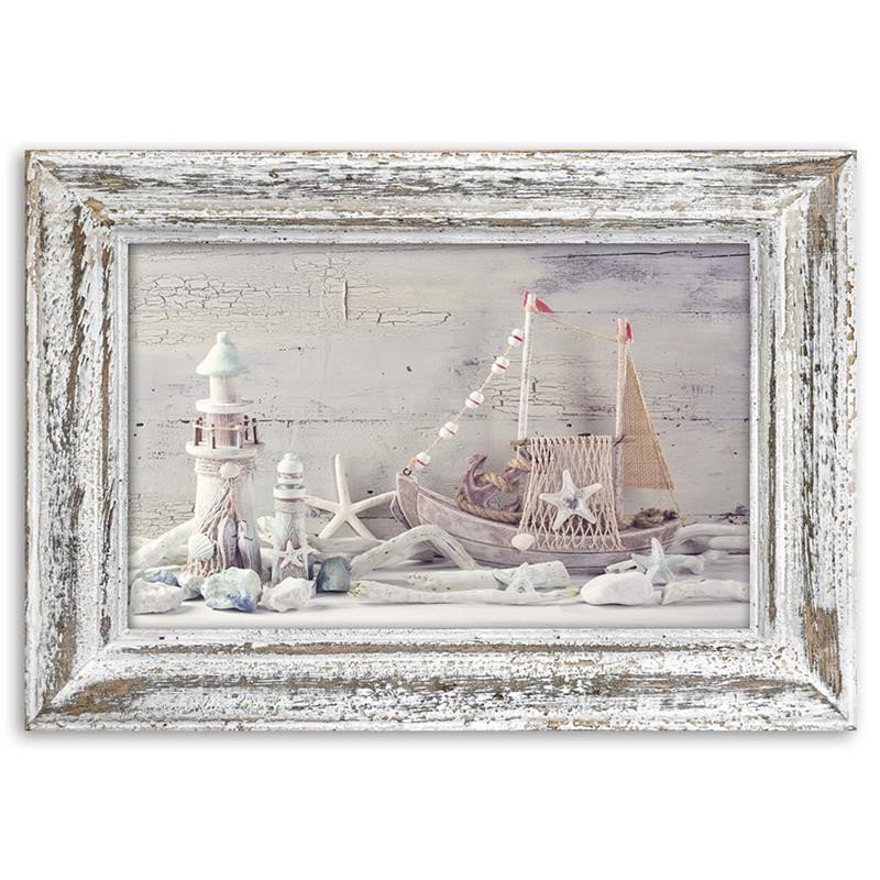 Maritime Shabby Elegance - Wrapped Canvas Print, 80cm H x 120cm W
