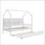 Lit simple en bois avec lit gigogne-155476562