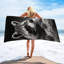 Serviette de plage en microfibre à séchage rapide et raton laveur noir, 30 x 60 po