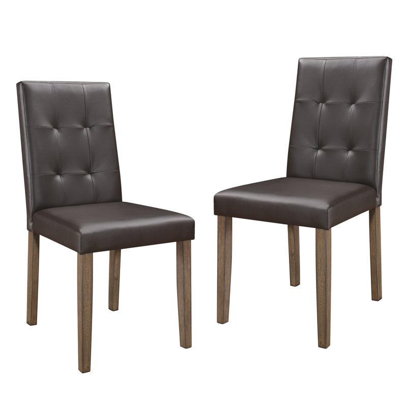 Ensemble de 2 chaises d'appoint avec dossier et siège en similicuir