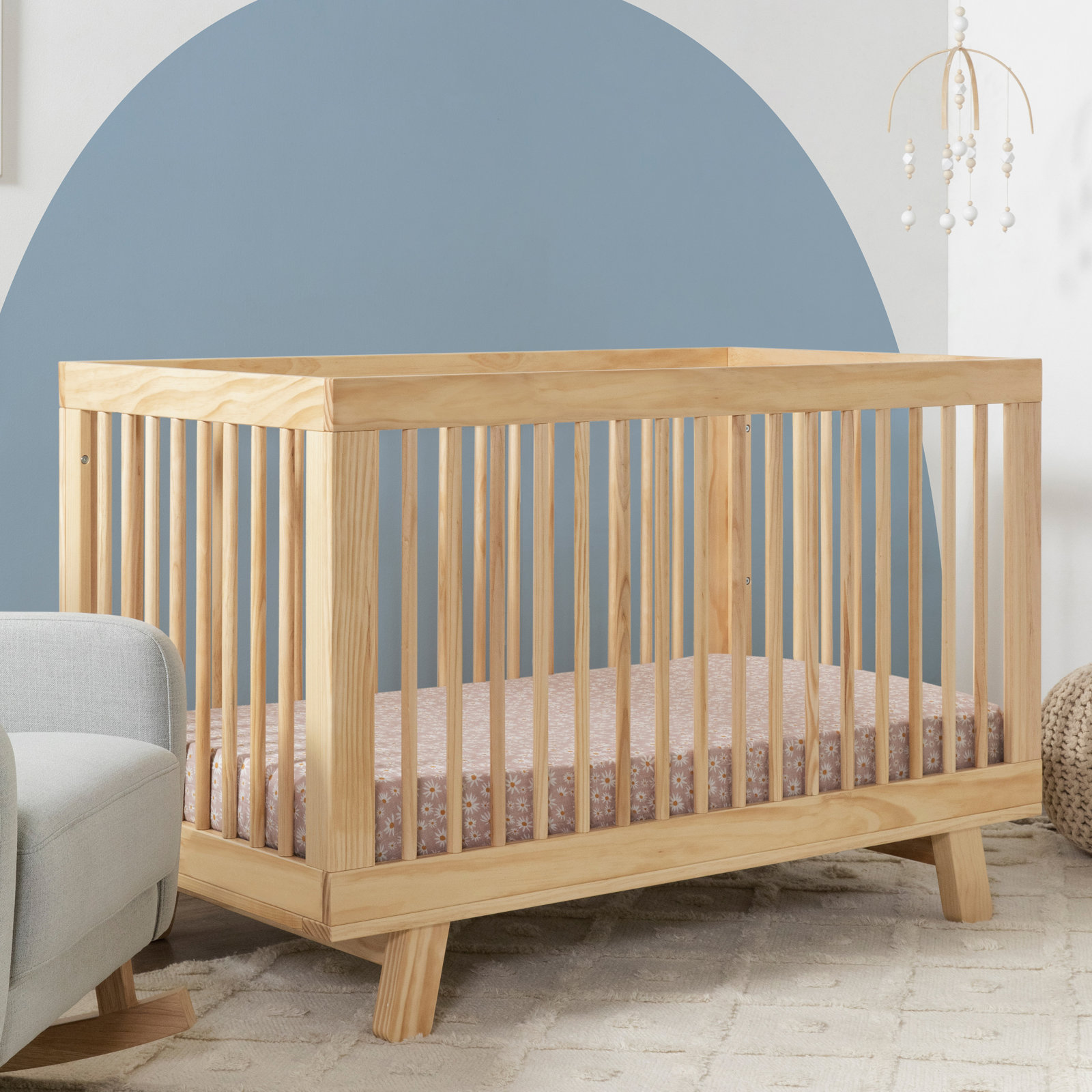 Hudson Pine 3-in-1 Convertible Crib, Natural
