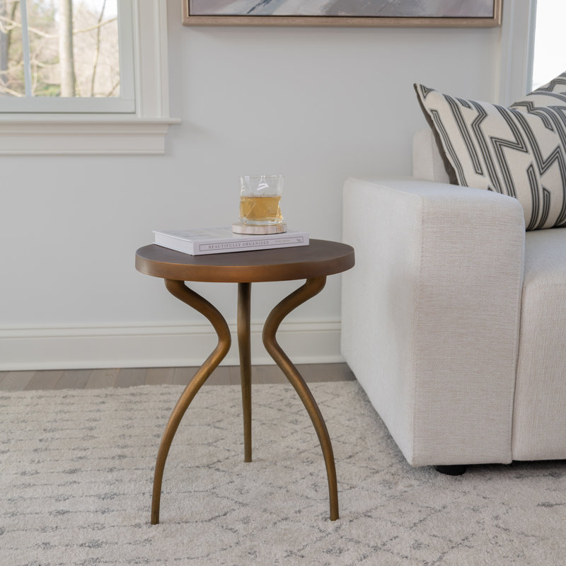 Elements End Table, Antique Zinc