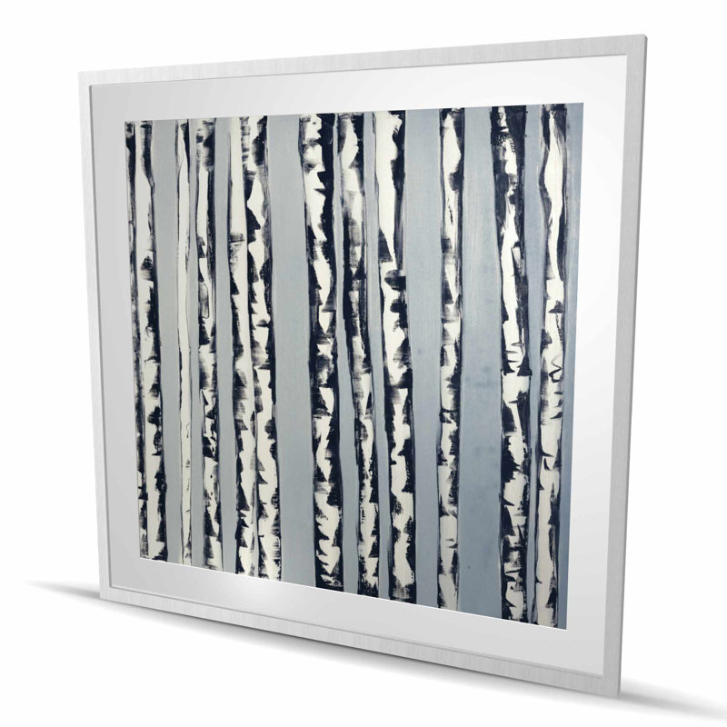 Small Birch Trees | Contemporary Framed Matted Print Decor