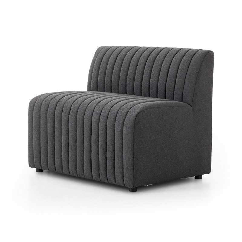 Augustine Upholstered Dining Chair, Fiqa Charcoal Boucle