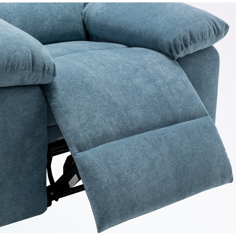 Fauteuil inclinable Jaelan, Velours bleu